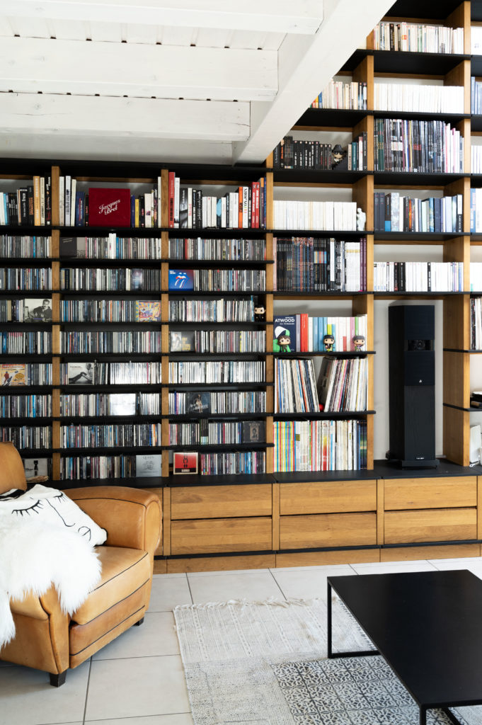 Bibliothèque en chêne massif sur mesure
