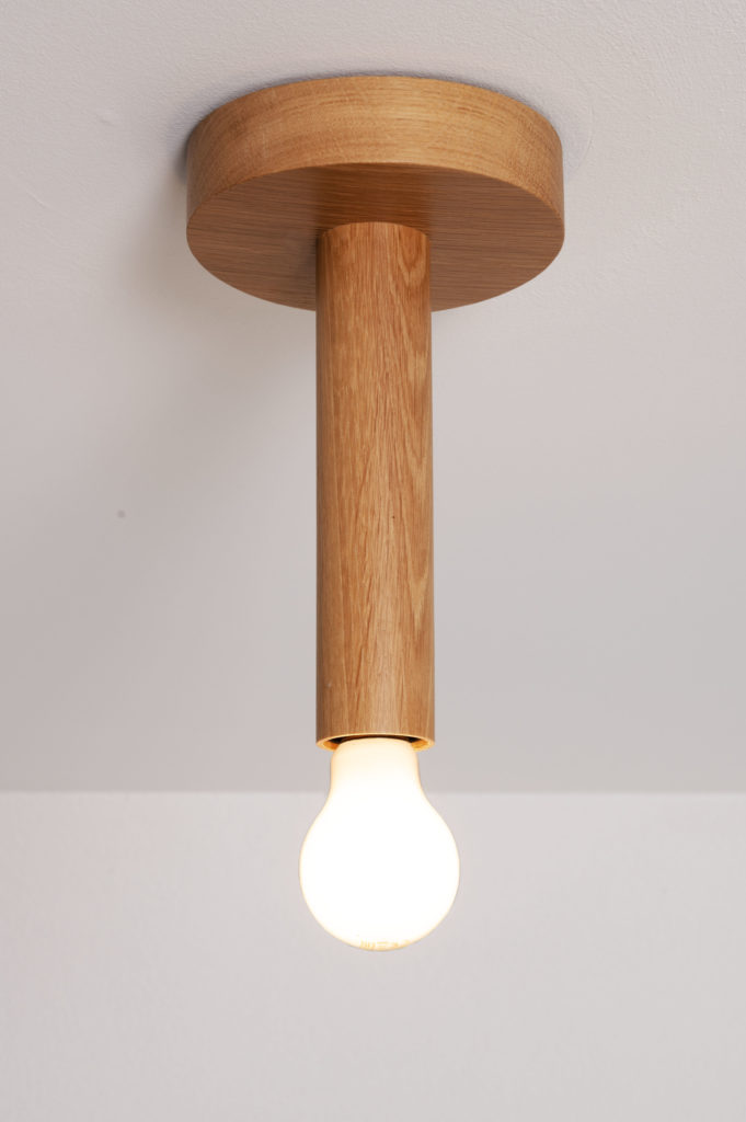 lampe plafonnier en chêne massif